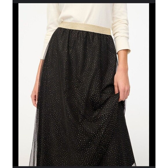 J. Crew Midi Skirt Sparkle Polka Dot Pull On Size XS - Picture 11 of 11